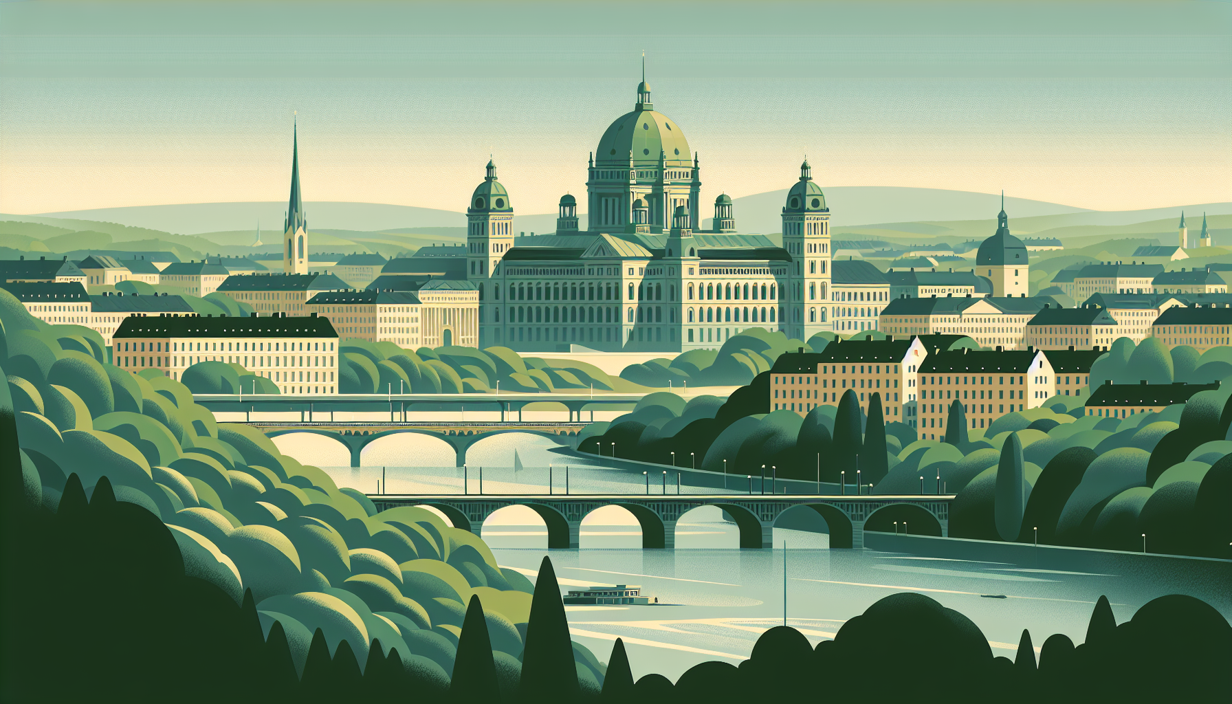 Skyline einer europäischen Hauptstadt